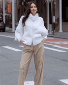 Mink High Neck Jacket White