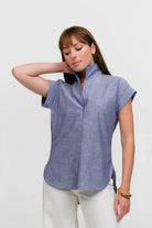 Denim Does The Country Club Cap Sleeve Shirt