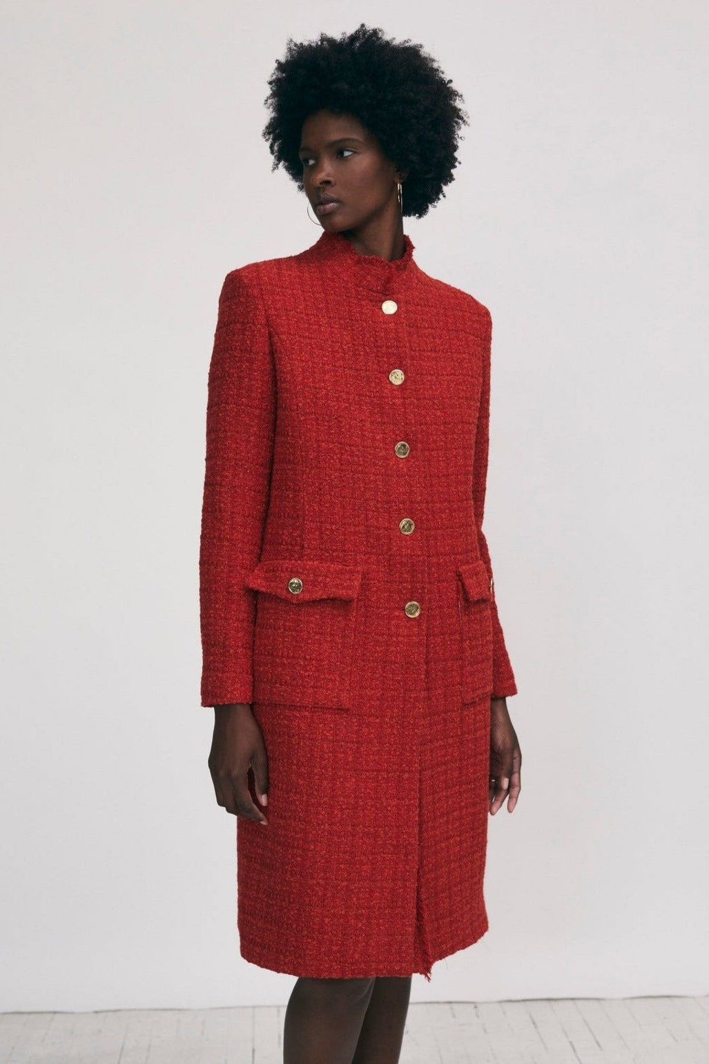 Tweed long coat