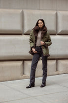 Reversible Water Proof Cotton to Fox Coat in Army