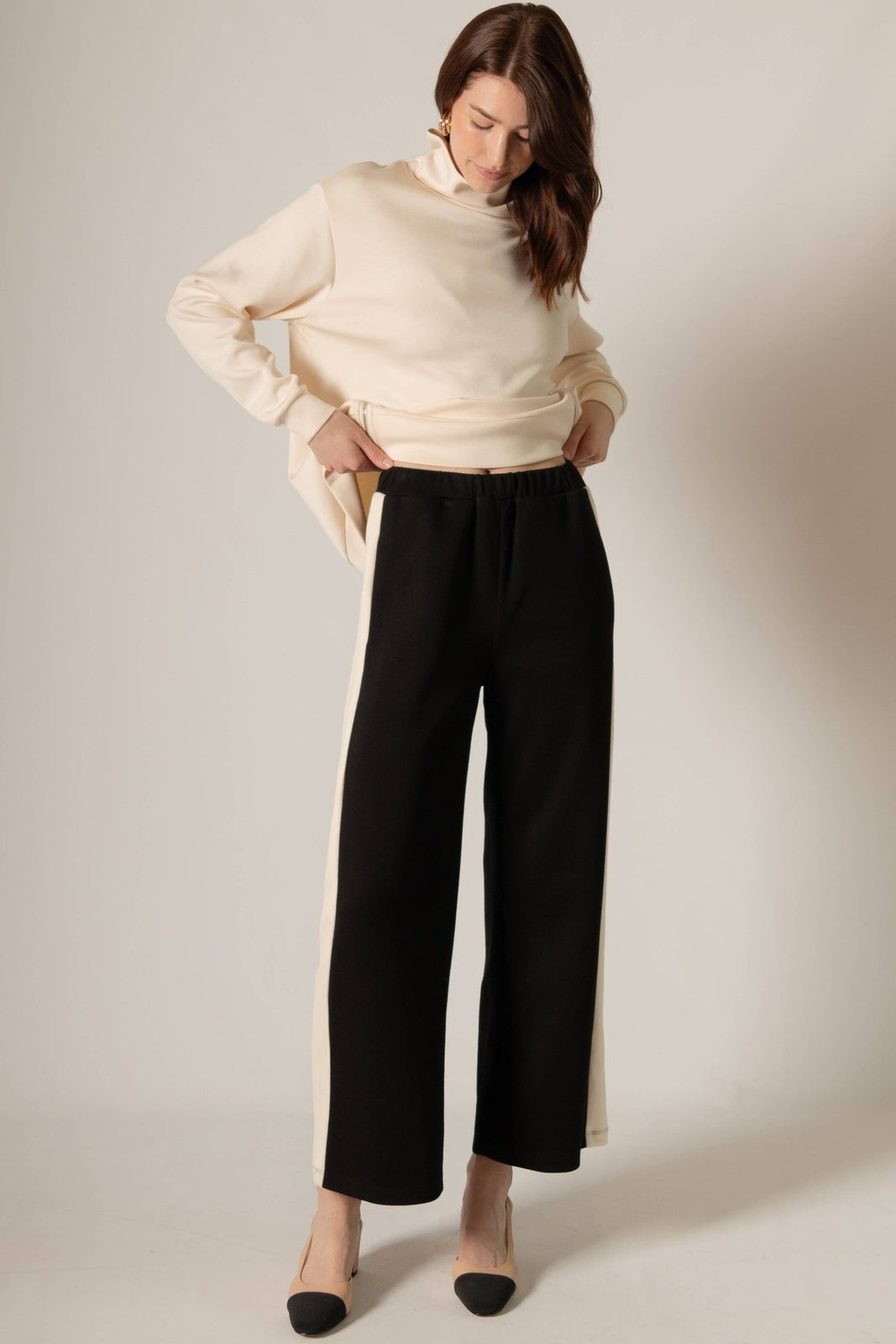Butter Modal Side Contrast Double Stripe Wide