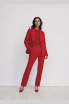 Pintuck Straight Leg Trouser