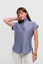 Denim Does The Country Club Cap Sleeve Shirt
