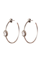 Jewel Hoop Earrings - Rainbow Moonstone
