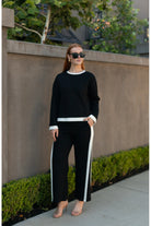 Butter Modal Contrast Border Long Sleeve Top