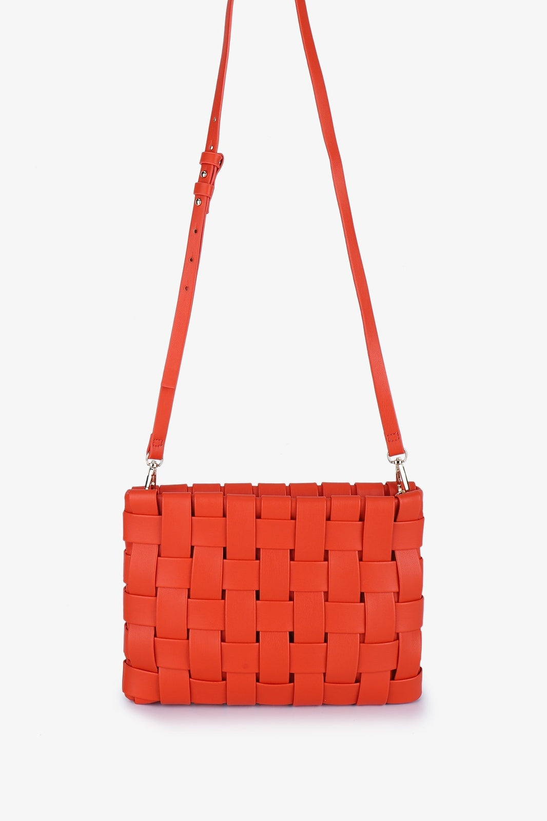 Lindy Clutch Woven Large Orange