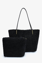 Akimbo East West Tote Bag Black Shearling