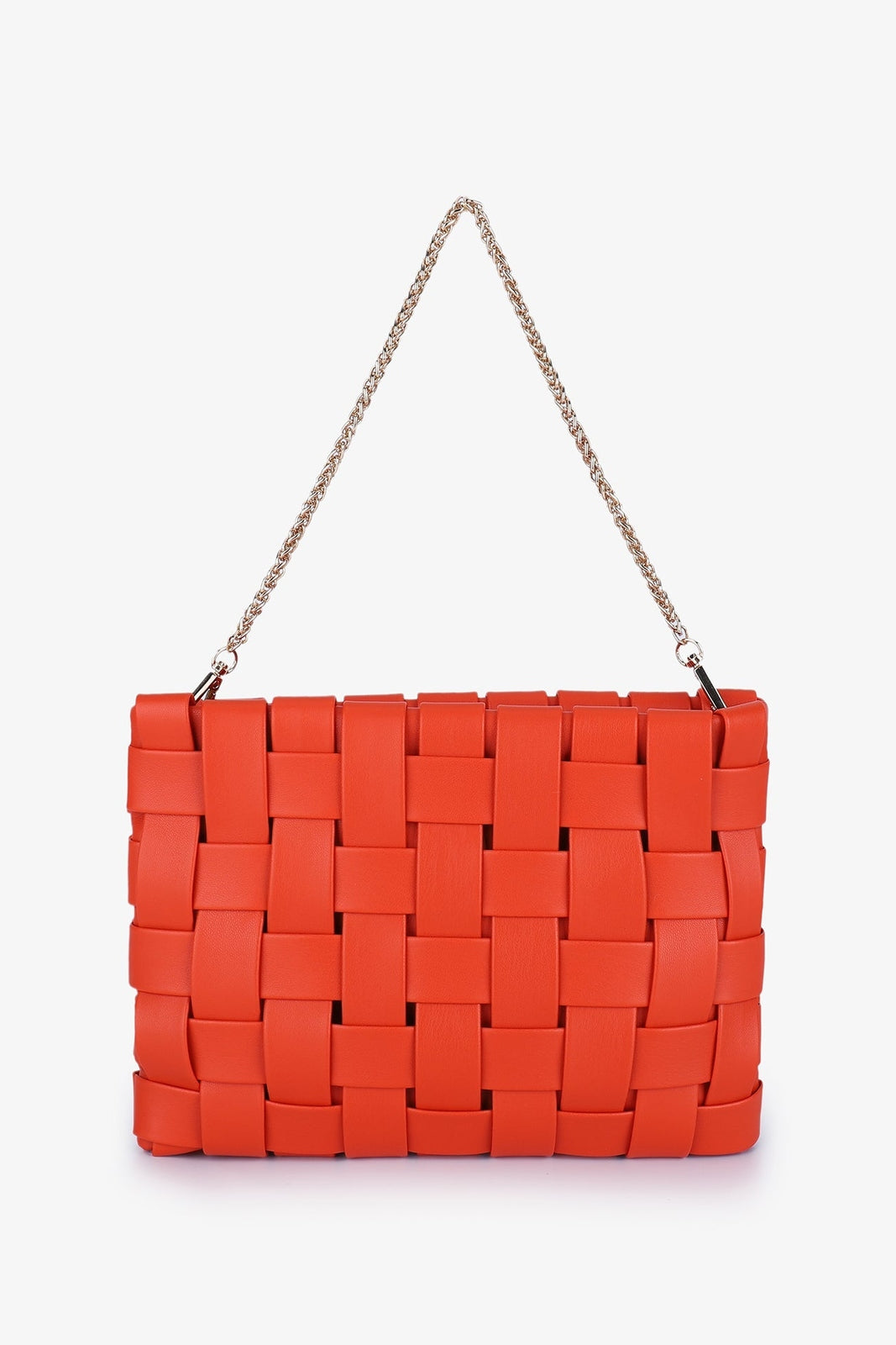 Lindy Clutch Woven Large Orange